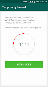 Temporary WhatsApp ban